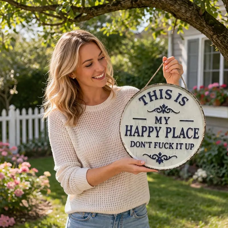 This Is My Happy Place Metal Wall Sign