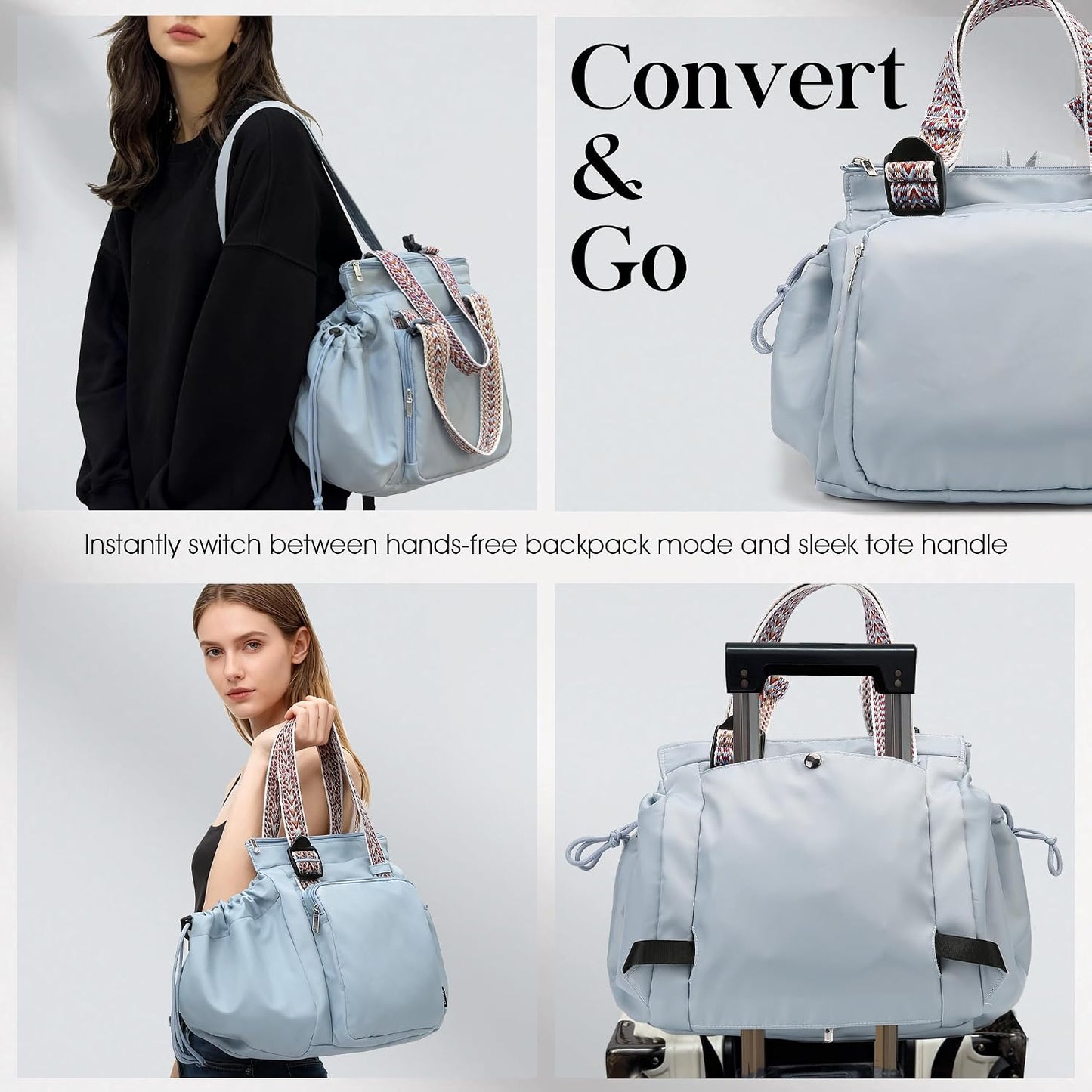 TYIIPLUS™ Convertible Travel Backpack Tote Bag