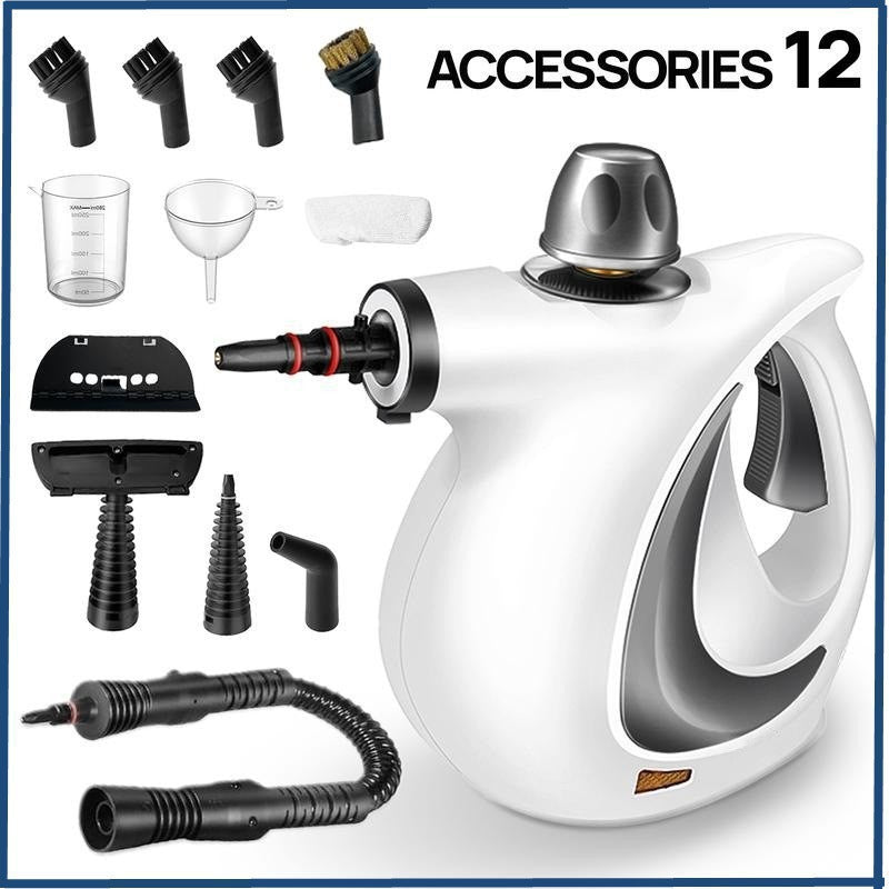 Handheld Pressurized Steam Cleaner with 12-Piece Accessory Kit