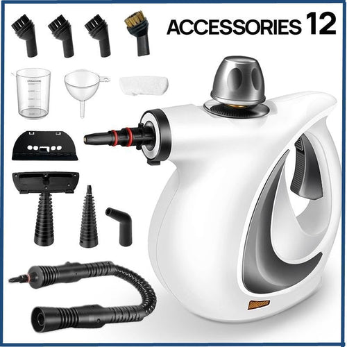 Handheld Pressurized Steam Cleaner with 12-Piece Accessory Kit