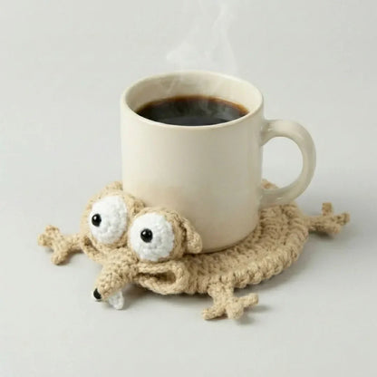 ☕Funny Lizard Crochet Coaster