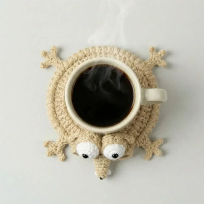 ☕Funny Lizard Crochet Coaster