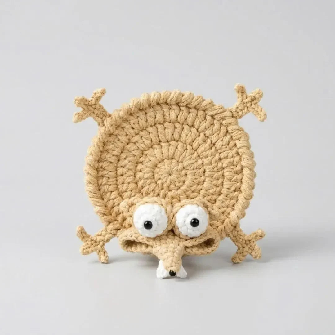 ☕Funny Lizard Crochet Coaster