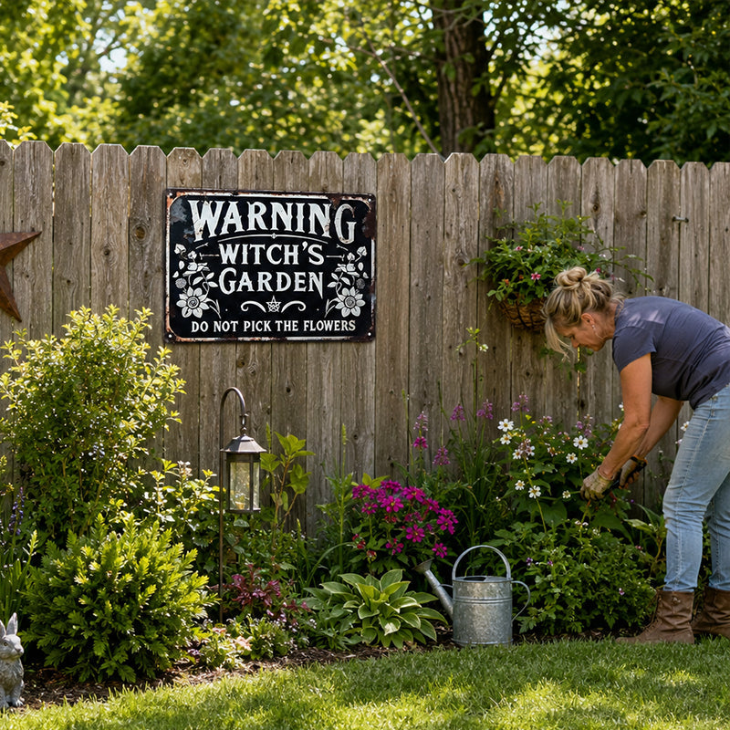 🧙 Warning: This is the Witch's Garden Iron Sign