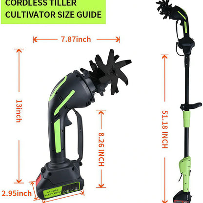 Tyiiplus™ 2-IN-1 Cordless Tiller & Cultivator with Extendable Pole