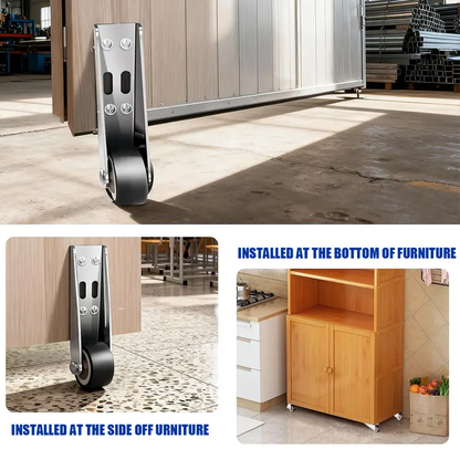 TYIIPLUS™ Heavy Duty Furniture Roller Wheels – 110LBS Low Profile Sliding Casters for Cabinets, Doors, Drawers & Plant Stands