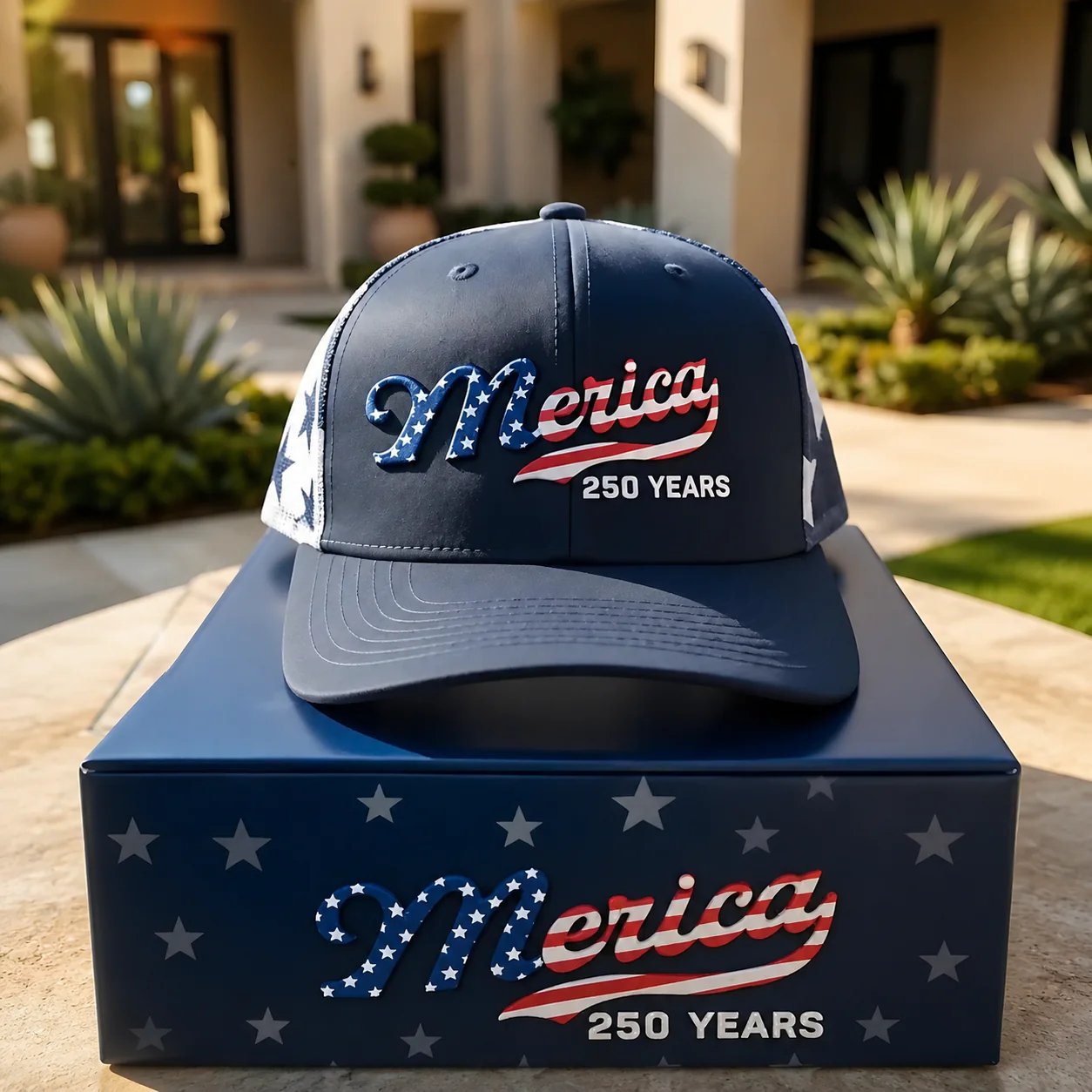 🇺🇸 Merica 250 Years Embroidered Mesh Back Trucker Hat✨(Breathable & Lightweight Comfort & Unisex Fit)