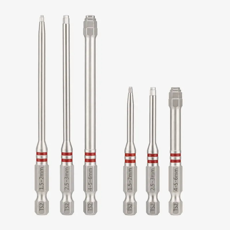 TYIIPLUS™ 6PCS S2 Alloy Steel Magnetic Screwdriver Bits Set – Pagoda Hex Shank Drill Bit Set