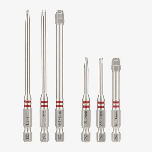 TYIIPLUS™ 6PCS S2 Alloy Steel Magnetic Screwdriver Bits Set – Pagoda Hex Shank Drill Bit Set