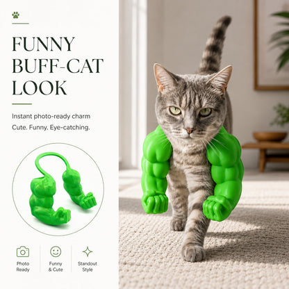 Creative Green Giant Muscle Arm Cat Toy