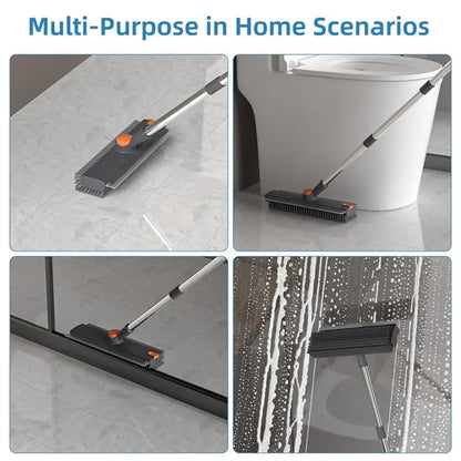 3-in-1 Adjustable Floor Scrub Brush – 360° Rotating Cleaning Tool