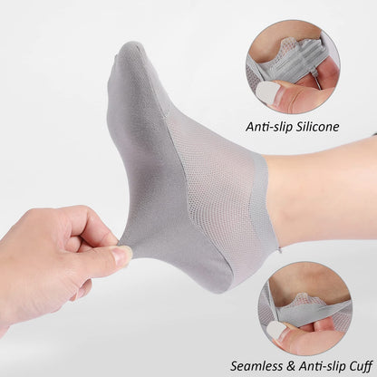3-Pair Invisible Grip Socks Pack 🧦Breathable | Low-Cut | Anti-Slip | Sweat-Absorbing