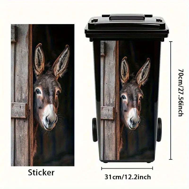 🫏 Donkey Painting Trash Can Sticker
