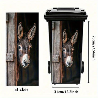 🫏 Donkey Painting Trash Can Sticker