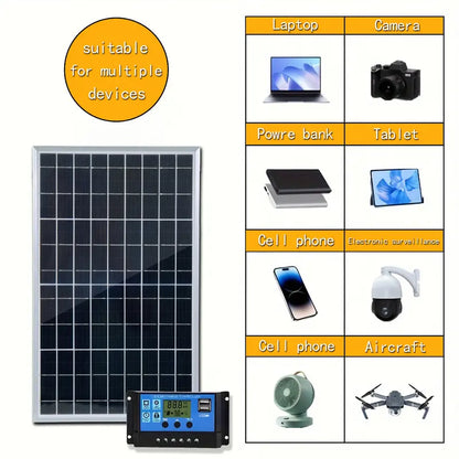 ☀️ Portable 12V Solar Panel Kit – Charge Anywhere, Anytime