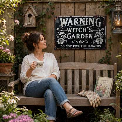 🧙 Warning: This is the Witch's Garden Iron Sign