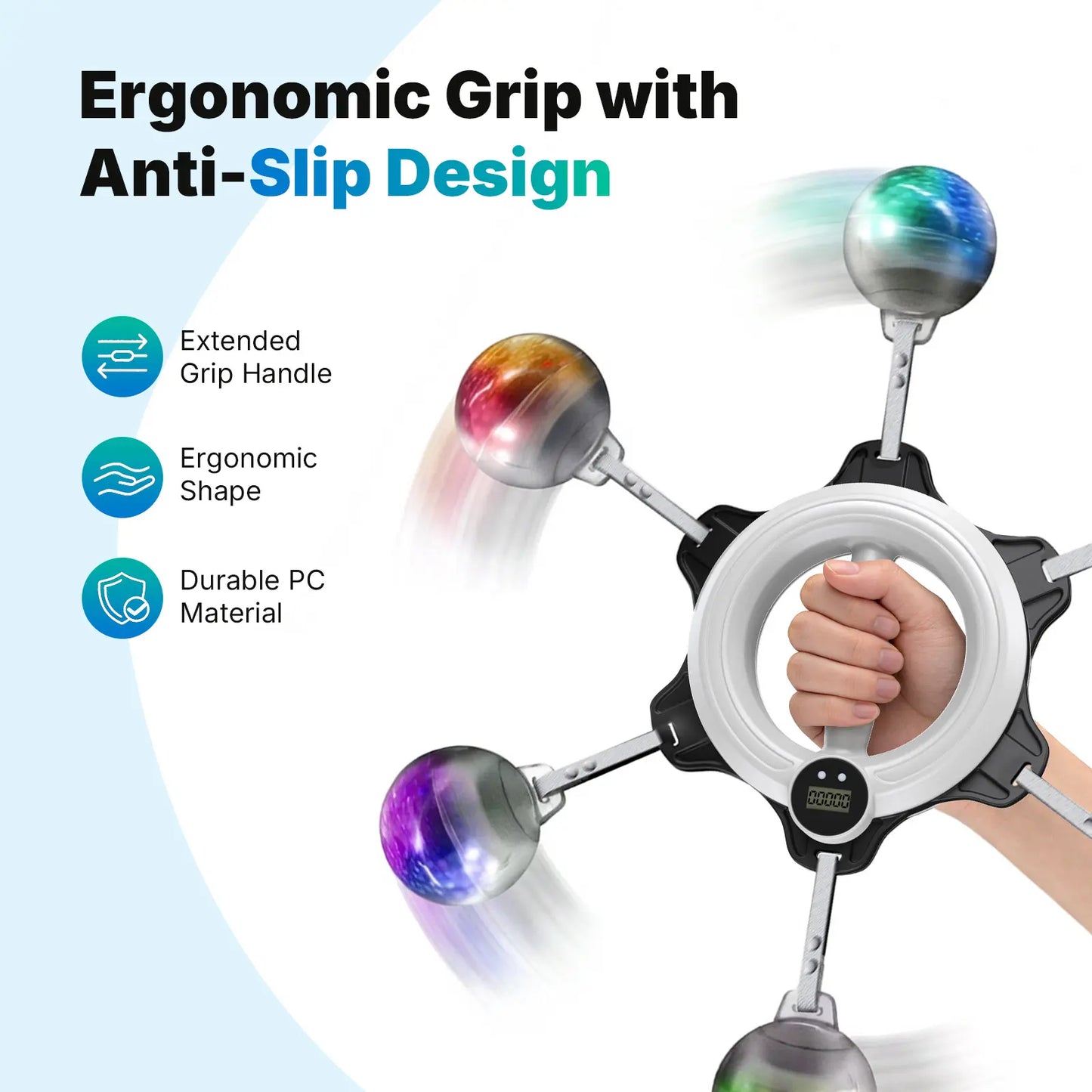 TyiiPLUS 360° Rotating Wrist & Forearm Trainer with LED Display for Men and Women