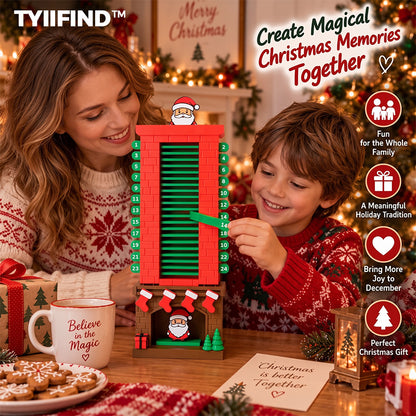 TYIIFIND™ Santa Christmas Countdown Advent Calendar – 24-Day Interactive Fireplace Countdown Decoration