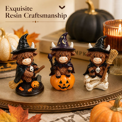 🎃🐮Halloween Highland Cow Witch Ornament