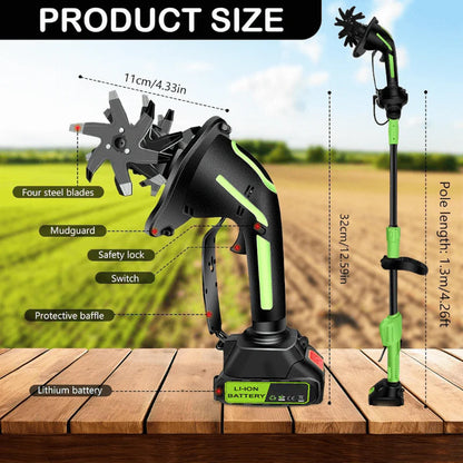 Tyiiplus™ 2-IN-1 Cordless Tiller & Cultivator with Extendable Pole
