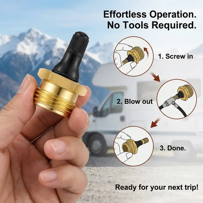 Brass RV Blow Out Plugs with Drain Valve