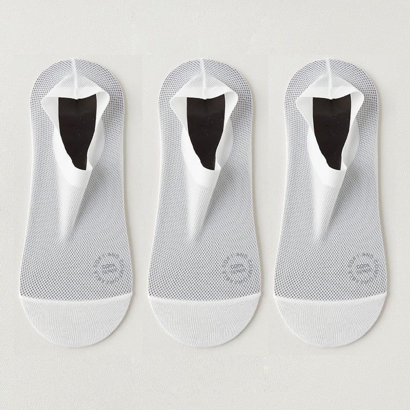 3-Pair Invisible Grip Socks Pack 🧦Breathable | Low-Cut | Anti-Slip | Sweat-Absorbing