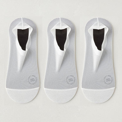3-Pair Invisible Grip Socks Pack 🧦Breathable | Low-Cut | Anti-Slip | Sweat-Absorbing