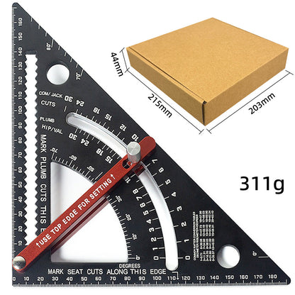 Pro-Adjustable 7" Speed Rafter Square - Multi-Functional Woodworking Layout Tool with Precision Positioner