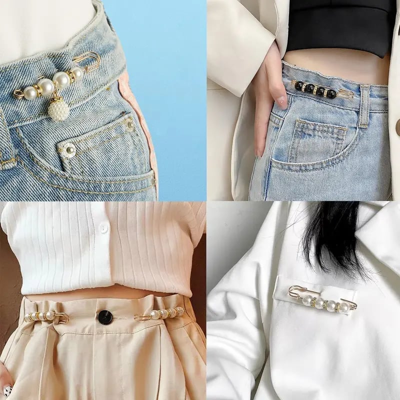 Lustrous Pearl Metal Brooch | Multi-purpose Outfit Accessory