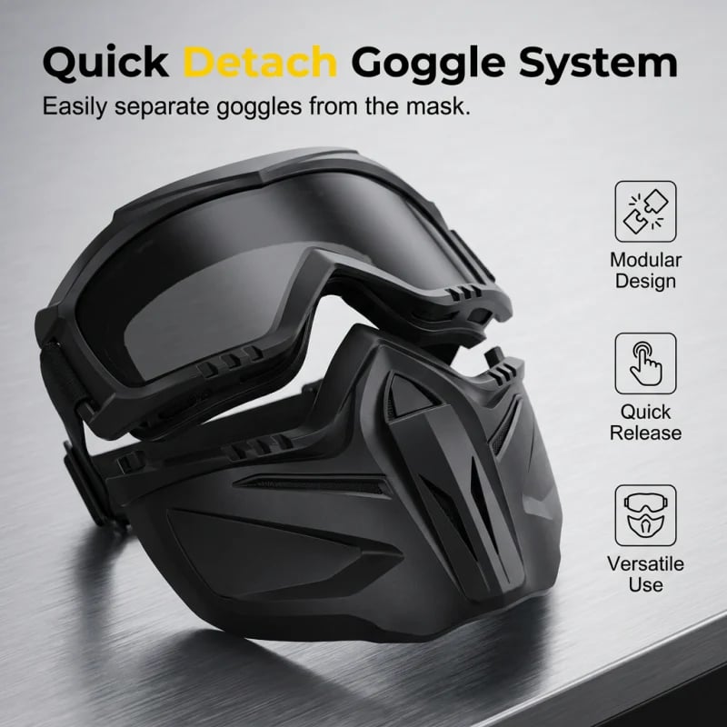 🔥Detachable Full Face Goggle Mask