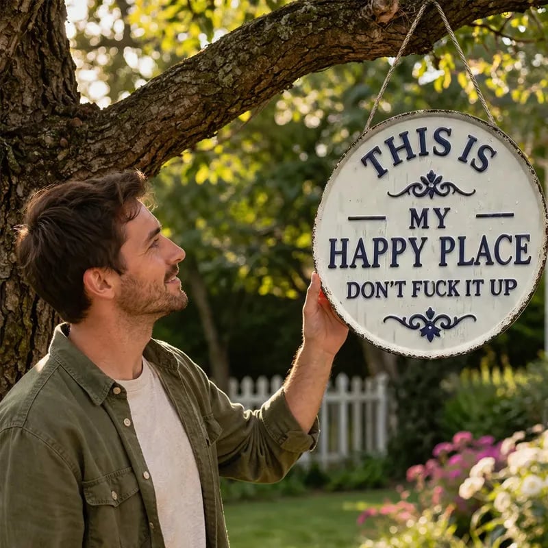 This Is My Happy Place Metal Wall Sign