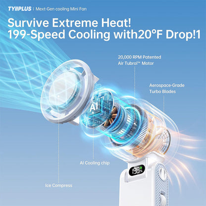 Pro Handheld Portable fan with Turbo Cooling