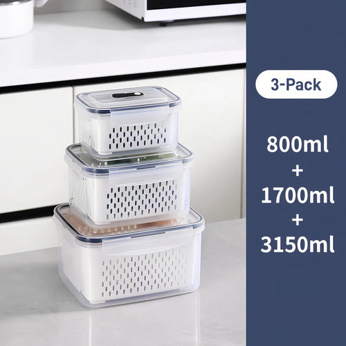 Fruit Storage Containers for Fridge with Removable Colander