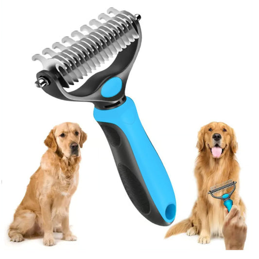 🐾 Double-Sided Deshedding Pet Brush – Dual-Sided, Ergonomic & Gentle for Dogs & Cats