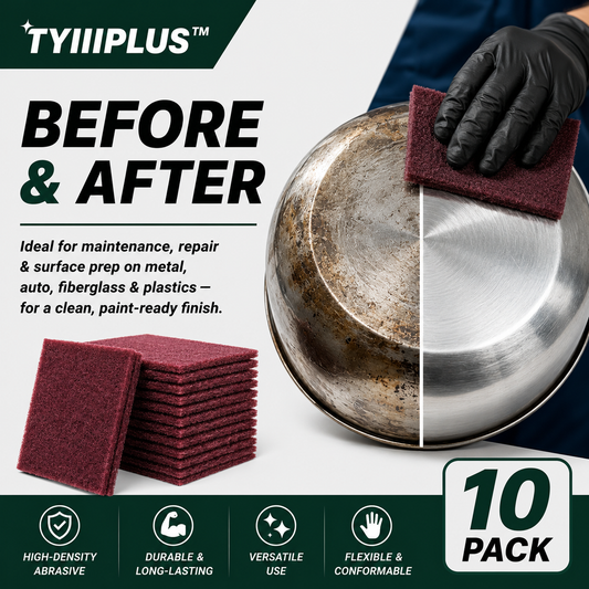 TYIIPLUS™ 3.4" × 4.9" Maroon Scuff Pads (10-Pack)
