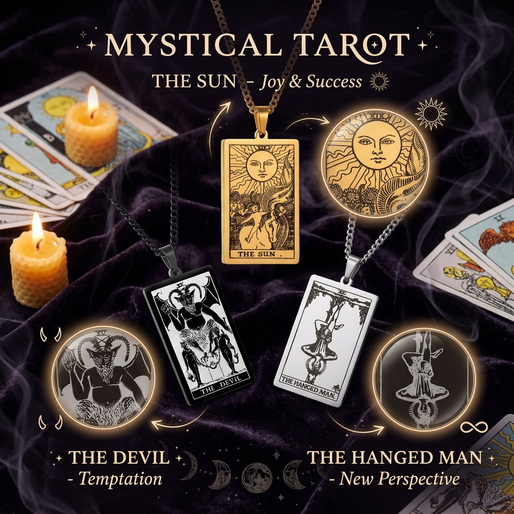 🔮 Mystical Tarot Card Pendant Necklace