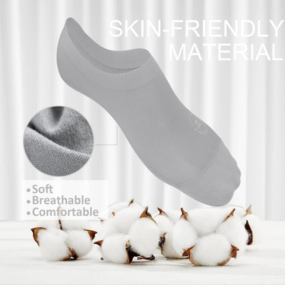 3-Pair Invisible Grip Socks Pack 🧦Breathable | Low-Cut | Anti-Slip | Sweat-Absorbing