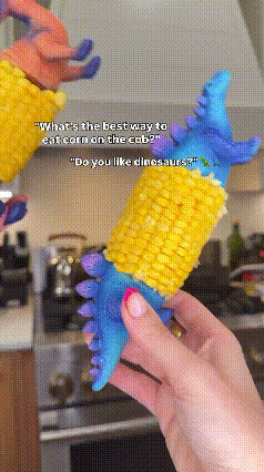 🦕💥2026 New Dinosaur Corn Holders for Corn On The Cob - Funny Corn Cob Holder for Kids and Adults with Stainless Steel Prongs