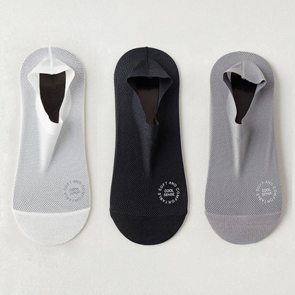 3-Pair Invisible Grip Socks Pack 🧦Breathable | Low-Cut | Anti-Slip | Sweat-Absorbing