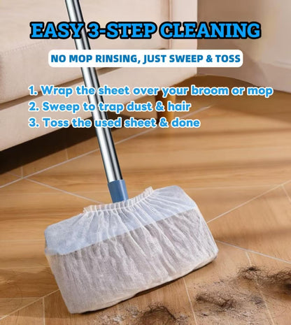100PCS Disposable Broom Covers – Dust & Pet Hair Catchers