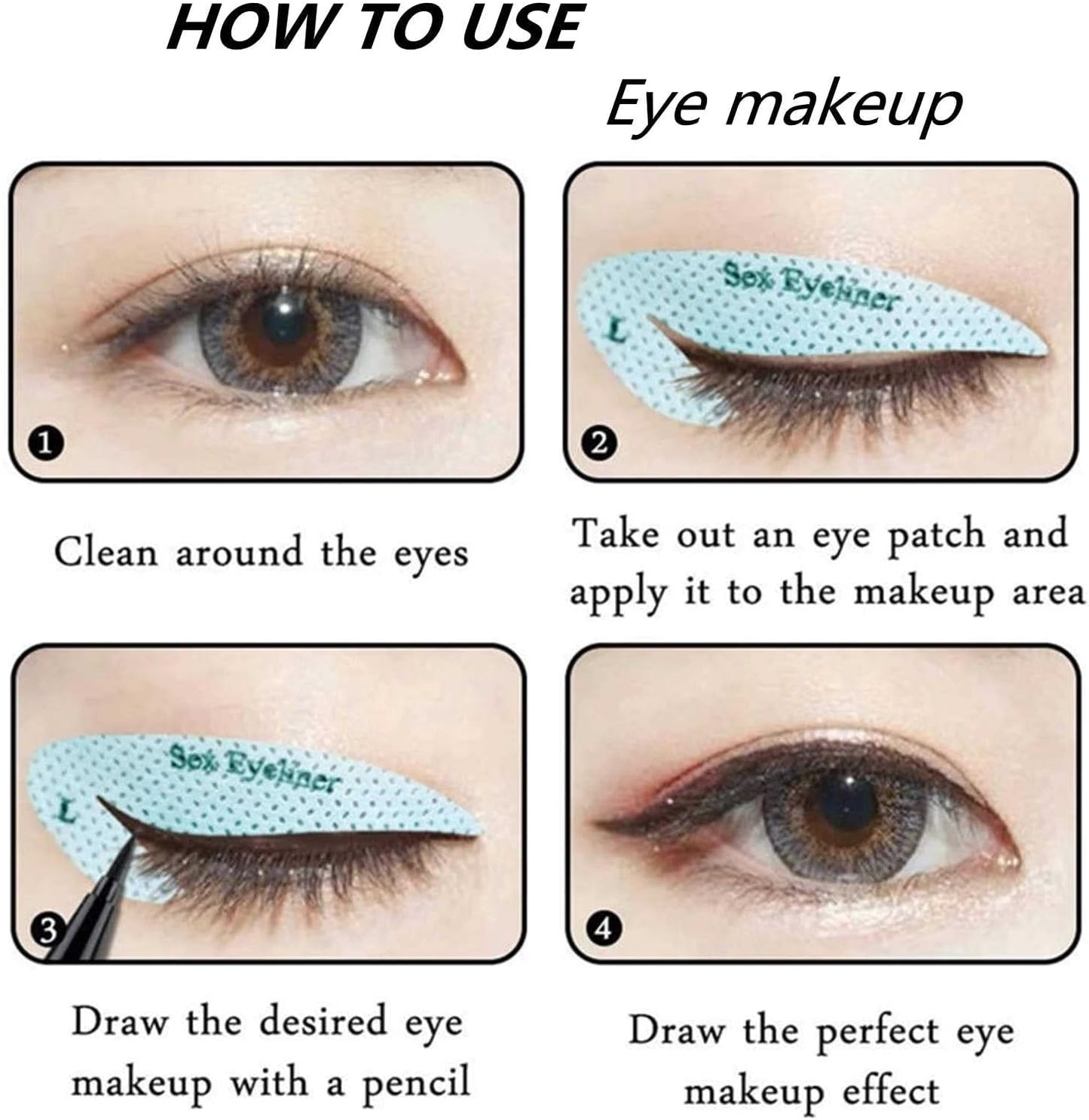 16PCS Eyeliner & Eyeshadow Stencil Kit - Perfect Wings in Seconds