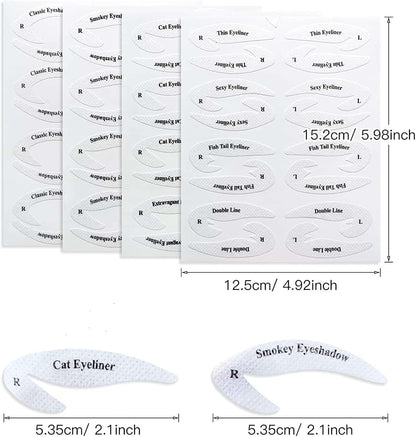 16PCS Eyeliner & Eyeshadow Stencil Kit - Perfect Wings in Seconds