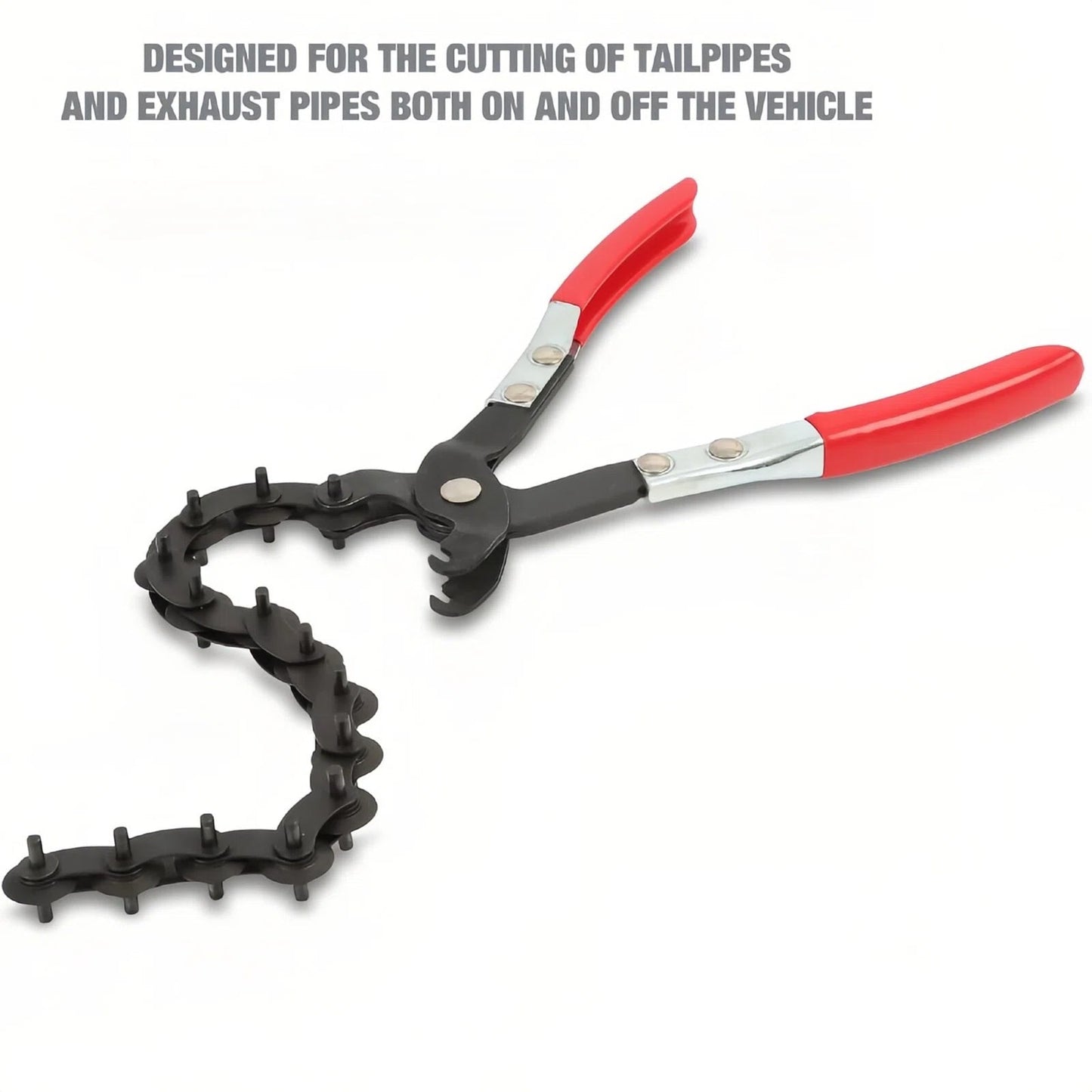 TyiiPLUS Exhaust Cutter, Cuts 3/4" to 3-1/4" Pipe, Durable Chain Cutter Tool, Easy One-Handed Rotation, Compact Pipe Cutter Chain for Tight Spaces
