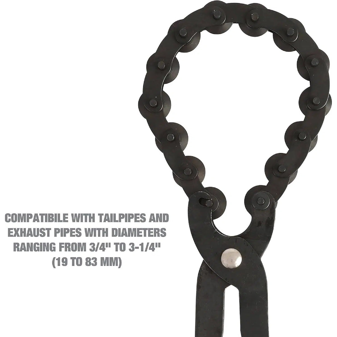 TyiiPLUS Exhaust Cutter, Cuts 3/4" to 3-1/4" Pipe, Durable Chain Cutter Tool, Easy One-Handed Rotation, Compact Pipe Cutter Chain for Tight Spaces