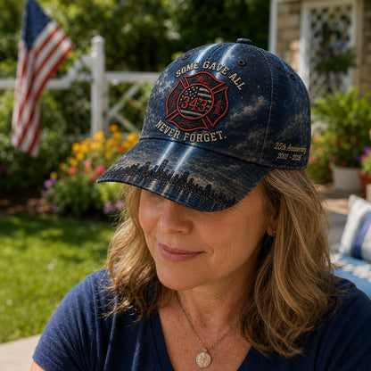 Never Forget 343 Memorial Cap – Embroidered Tribute Design🧢(Breathable & Lightweight Comfort & Unisex Fit)