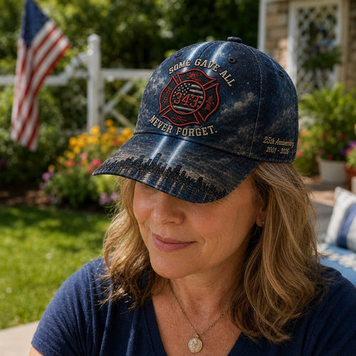 Never Forget 343 Memorial Cap – Embroidered Tribute Design🧢(Breathable & Lightweight Comfort & Unisex Fit)