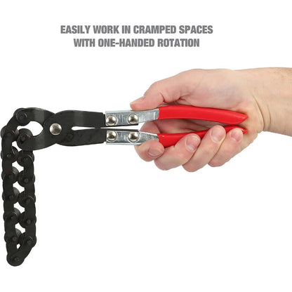 TyiiPLUS Exhaust Cutter, Cuts 3/4" to 3-1/4" Pipe, Durable Chain Cutter Tool, Easy One-Handed Rotation, Compact Pipe Cutter Chain for Tight Spaces