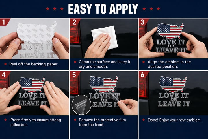 ★“LOVE IT OR LEAVE IT” USA Flag Emblem Car Badge★