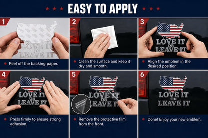 ★“LOVE IT OR LEAVE IT” USA Flag Emblem Car Badge★