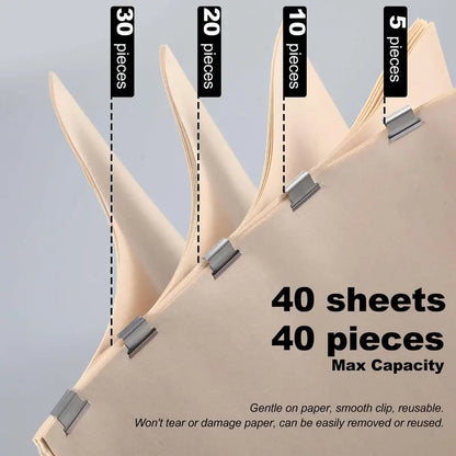 📎 Portable Binder Clip Stapler + 100 Clips – Non-Destructive Paper Clamp Dispenser for Office, Home & School 🏫✏️